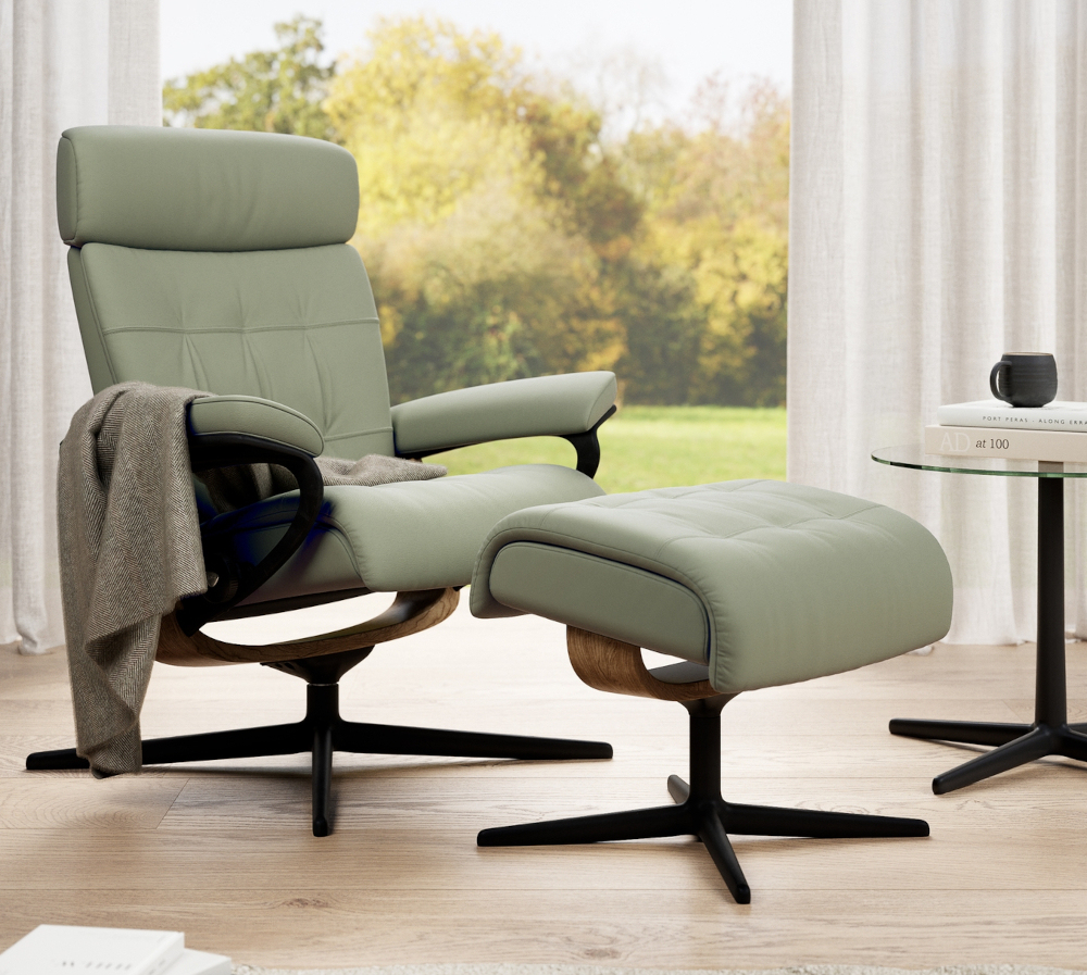 Stressless Erik Cross Pal Shadow Green Black Smoked Oak