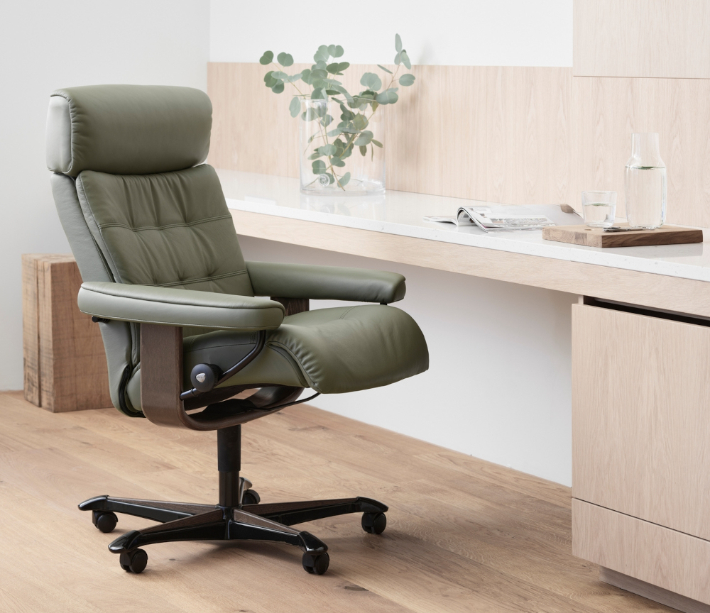 Stressless Erik M Home Office Paloma Shadow Green Walnut